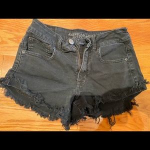 black Denim Cut off shorts